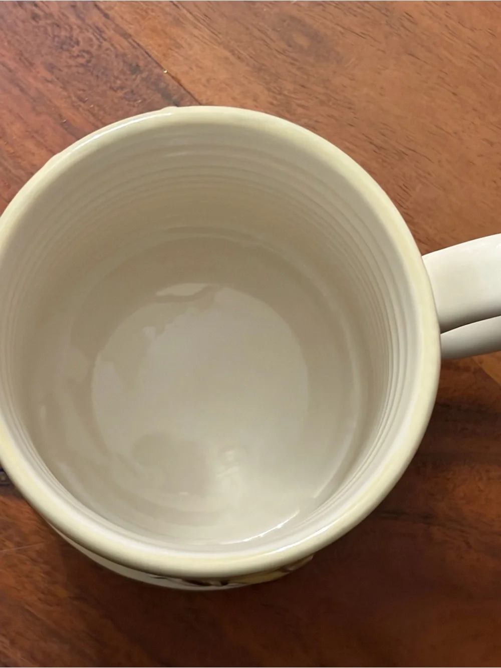 The old pottery company Cream Ceramic Mug with 3D jack russell Illustration